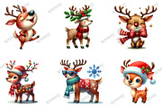 Funny Quirky Christmas Reindeer Clip, an Illustration by designcity5 (Thumbnail 3 of 5)
