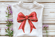 Red Coquette Christmas Bow Clipart, an Illustration by CraftArtStudio (Thumbnail 5 of 6)