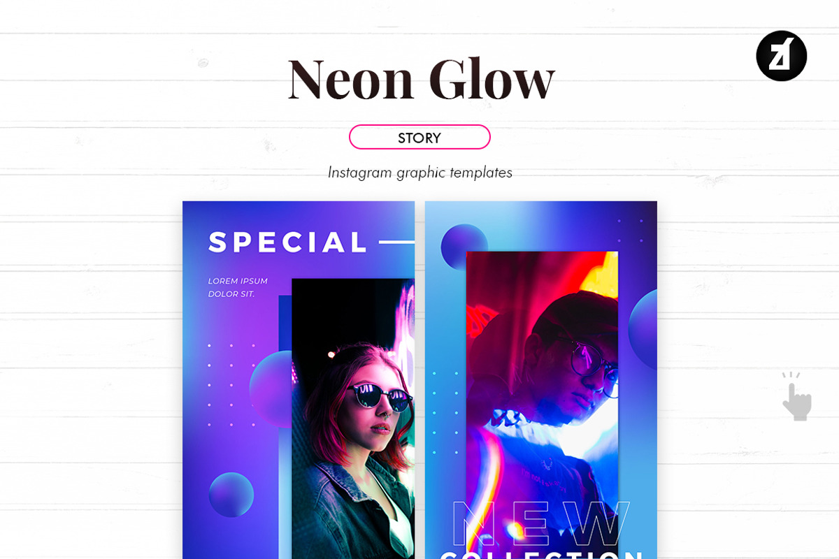 Neon glow social media graphic, a Social Media Template by Chanut is industries (Photo 6 of 11)