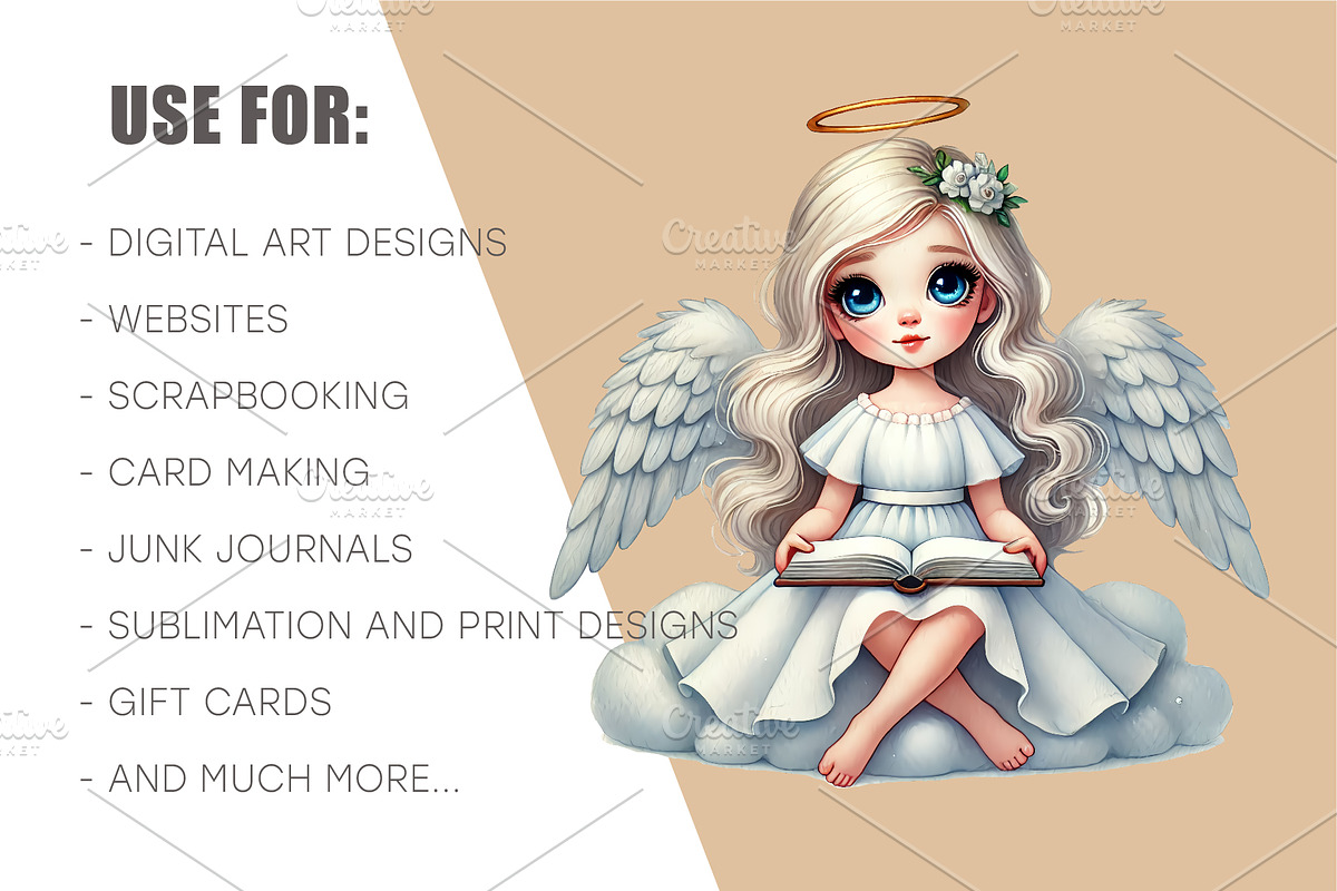 Angel Cartoon Cute. Clipart, PNG., an Animal Illustration by KENO Mascots (Photo 8 of 8)