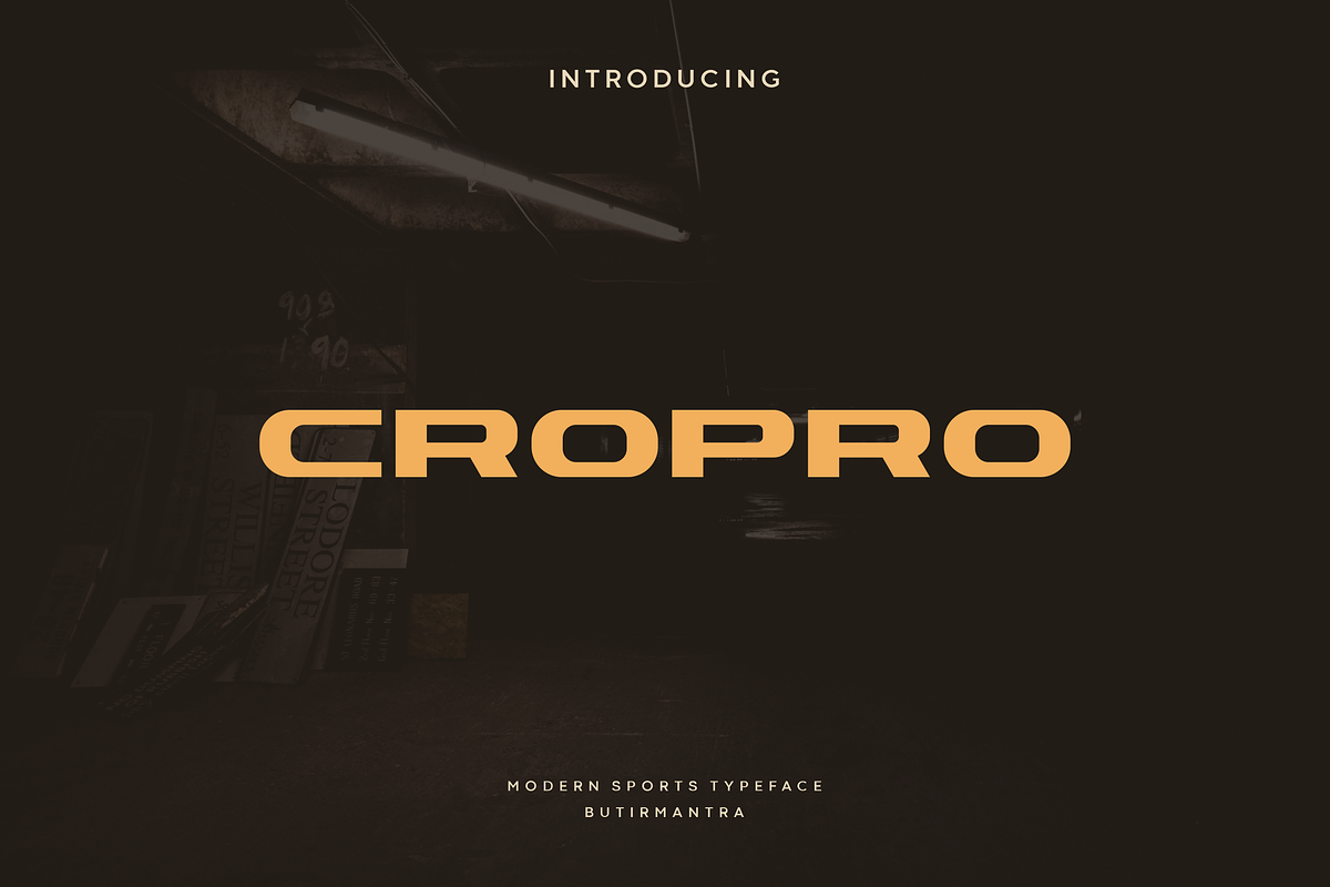 Cropro - Modern Sport Typeface, a Sans Serif Font by Letterna (Photo 1 of 4)