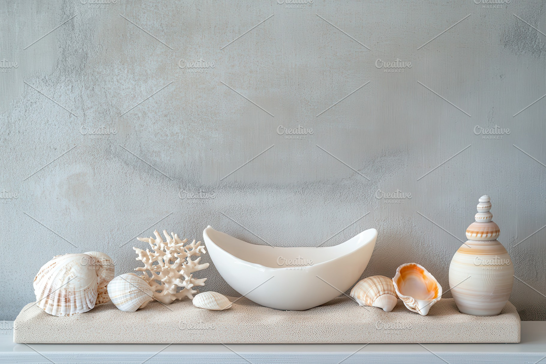 Seashell collection displayed, a Photo by Pavel_design