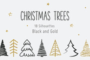 Christmas tree silhouettes, a Decorative Illustration by Paper Cards (Thumbnail 1 of 3)