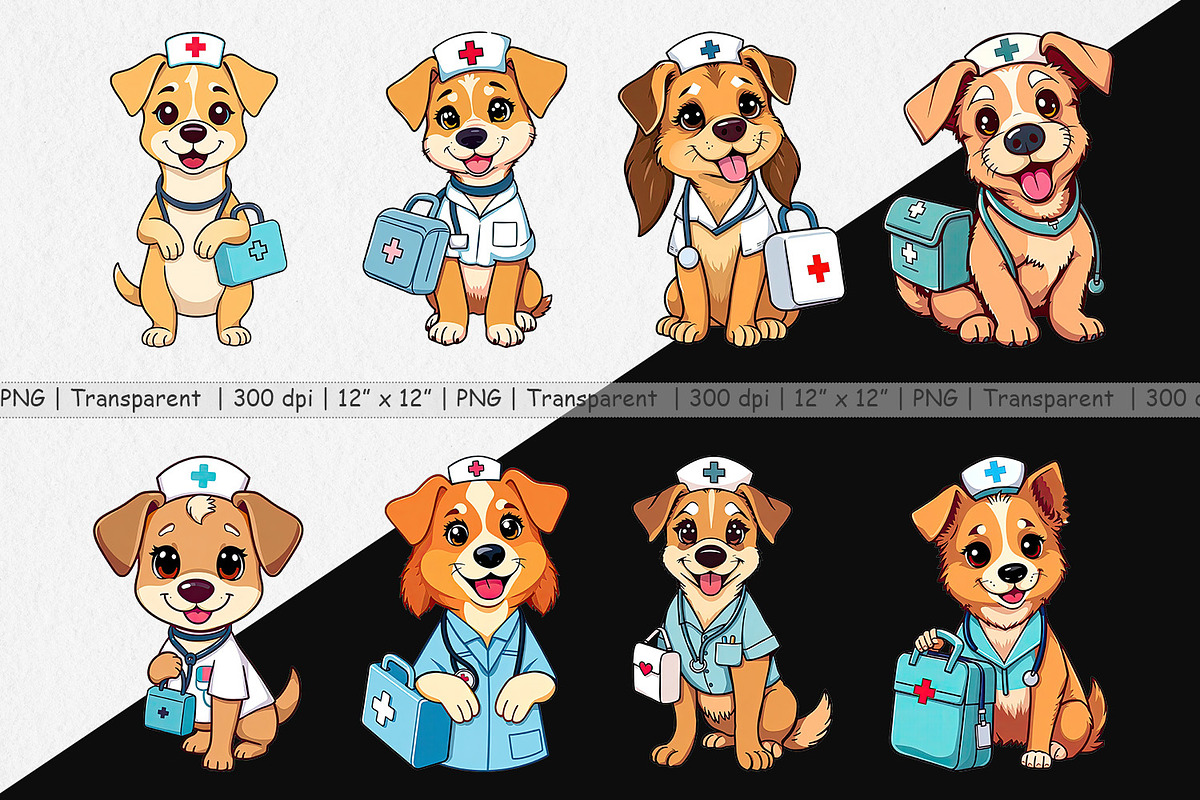 Nurse Dog Clipart, a Graphic by Artnoy (Photo 2 of 5)