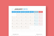Calendar 2019 Planner Design, a Stationery Template by WORAKAMON Design Studio (Thumbnail 1 of 4)