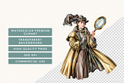 Vintage Detective Clipart Bundle, a Person Illustration by BusyDaydesign (Thumbnail 7 of 9)