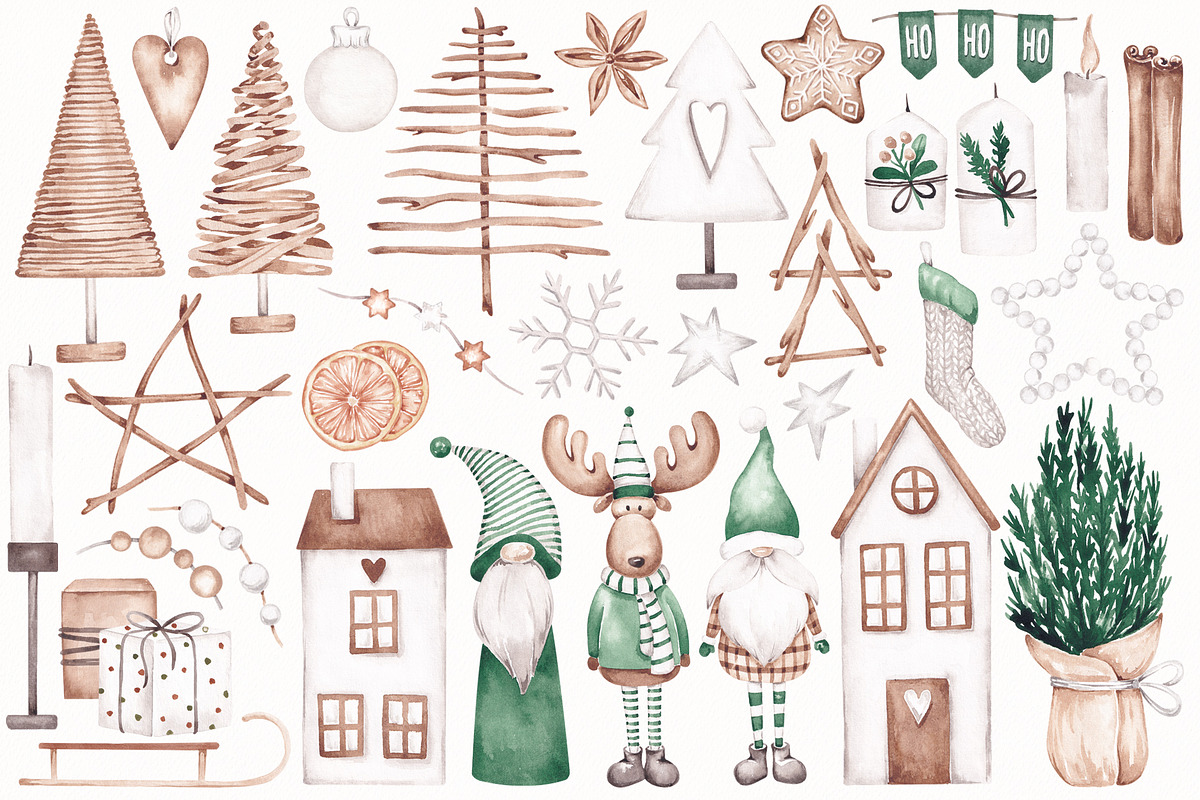 Noel Christmas Collection, a Seasonal Illustration by SirenaArt (Photo 3 of 20)