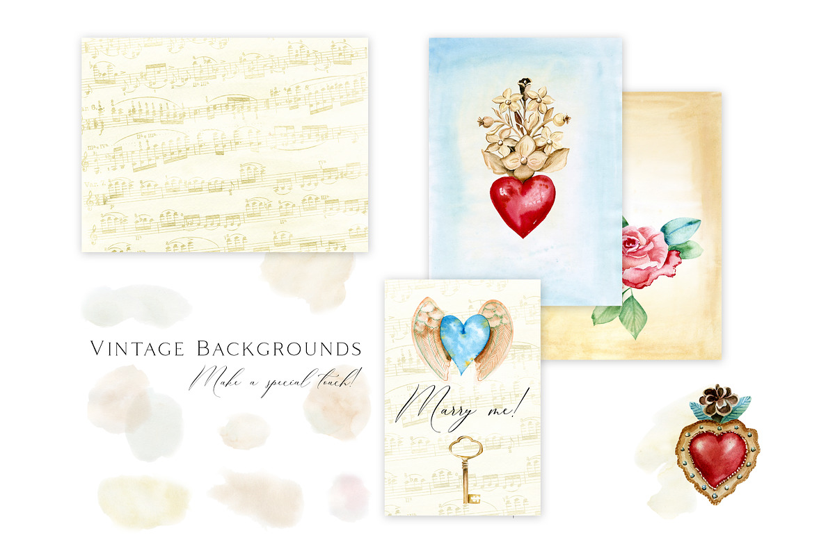 Golden Vintage Hearts Jewellery, a Decorative Illustration by Olga Koelsch (Photo 6 of 7)