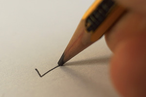 Yes stock photo containing pencil and close up
