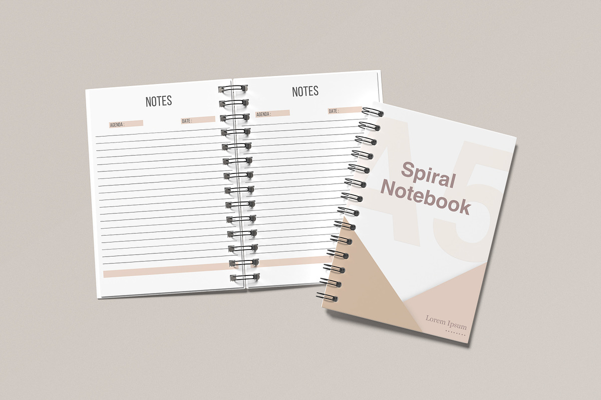 A5 Spiral Notebook Mockup, a Books & Magazine Mockup by rahmatmoscae (Photo 1 of 11)