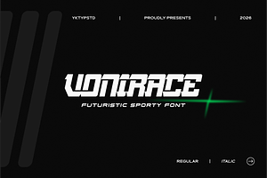 Vonirace - Futuristic Sporty Font