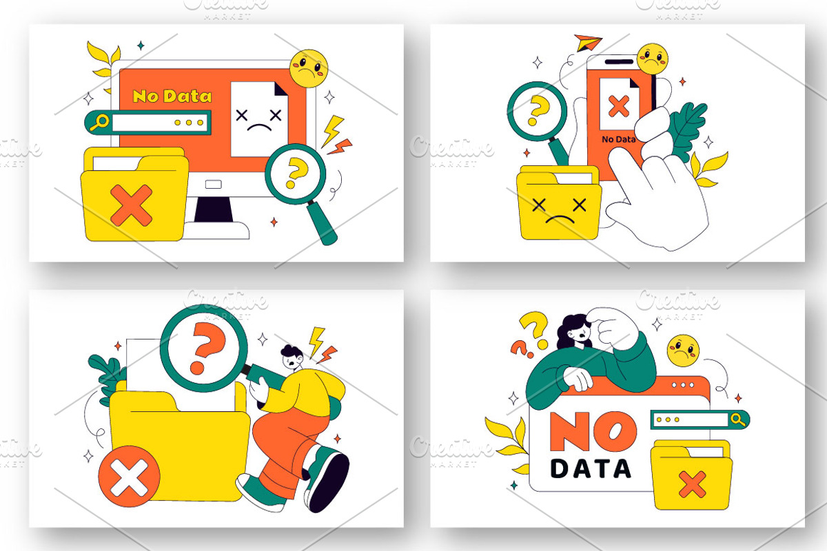 10 No Data Vector Illustration, a Technology Illustration by denayunebgt (Photo 2 of 4)