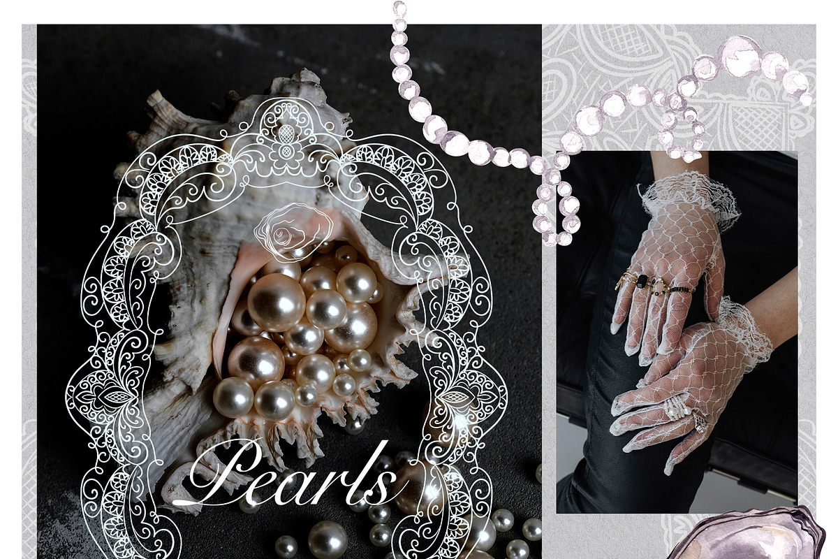 Pearls. Watercolor and graphic, an Object Graphic by ma_i_vi (Photo 2 of 10)