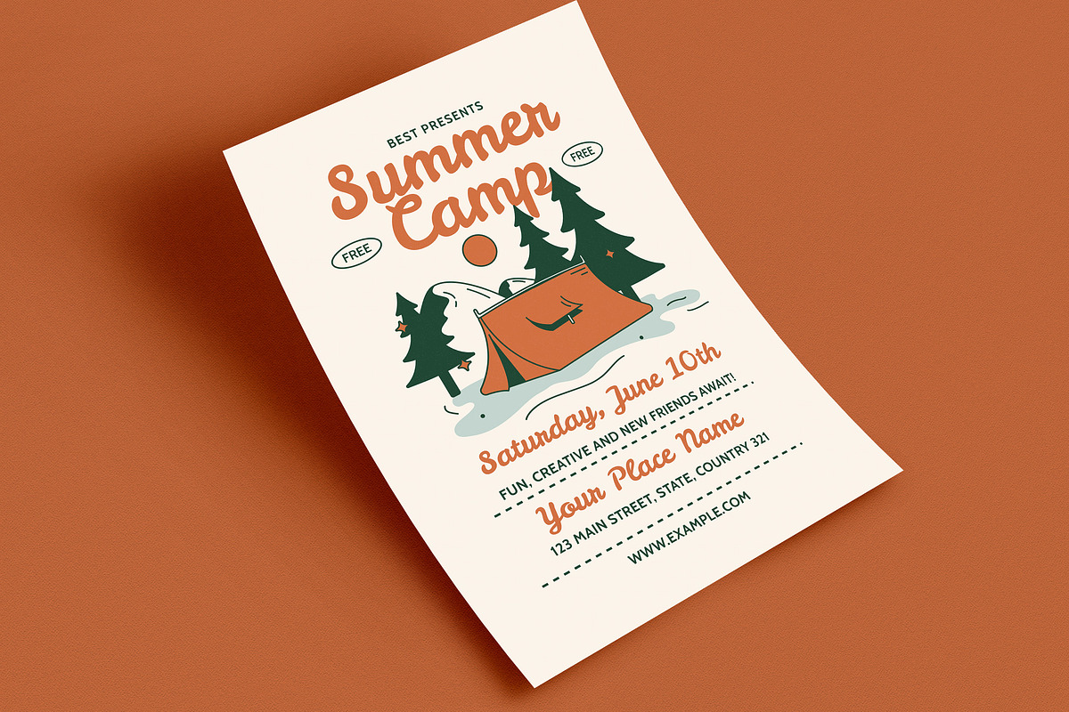 Retro Summer Camp Event Flyer, a Flyer Template by Guuver (Photo 2 of 3)
