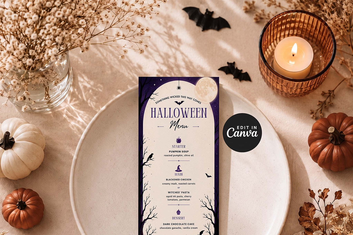 Elegant Halloween Menu Template, an Invitation Template by Arslan (Photo 4 of 5)