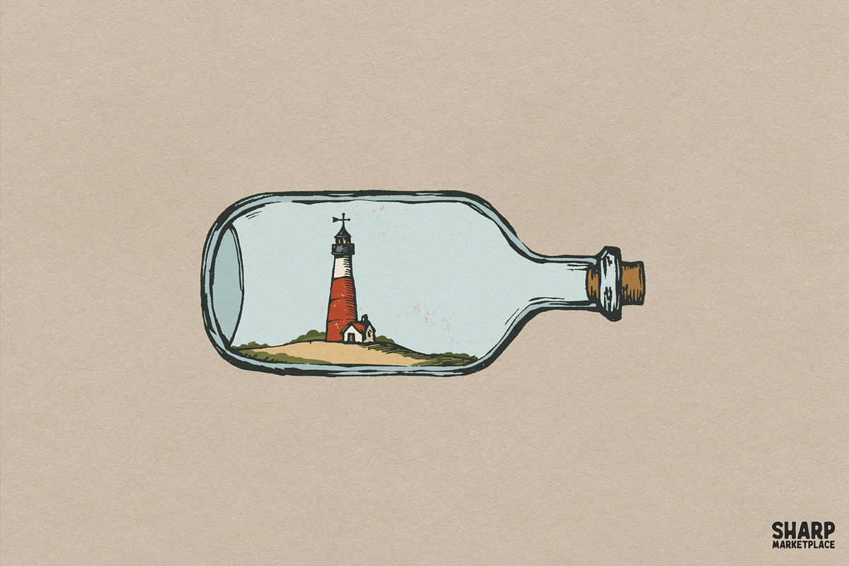 Vintage Lighthouse In A Glass, an Object Graphic by SharpMarketplace (Photo 1 of 5)
