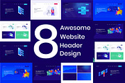 Website Header with illustration, a Device Mockup by Avabil (Thumbnail 1 of 10)