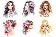 Beautiful Girl with Flowers PNG, an Illustration by SinaCreation (Thumbnail 3 of 5)