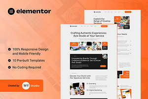 Branding & Creative Studio Elementor, a Landing Page Template by Design Spade