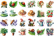 Summer Garden Watercolor Clipart Bun, an Illustration by Sublimation Artist (Thumbnail 2 of 6)