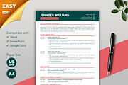 ATS Resume CV Word & Google Docs 45, a Resume Template by MrCam Template Resume|CV (Thumbnail 1 of 8)
