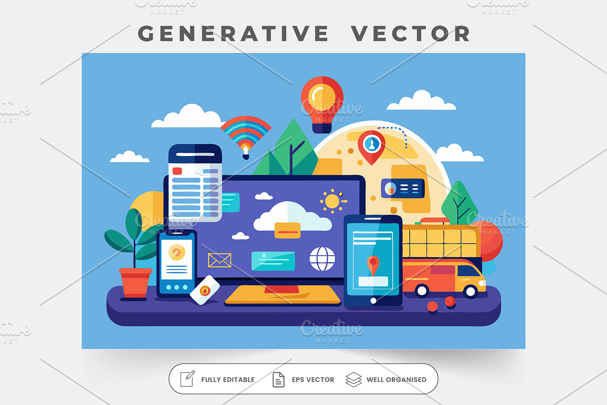 A vibrant illustration showcasing va, a Graphic by SouravDesign