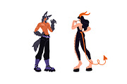 Halloween people set, banner, poster, a Person Illustration by PaperTrident (Thumbnail 3 of 14)