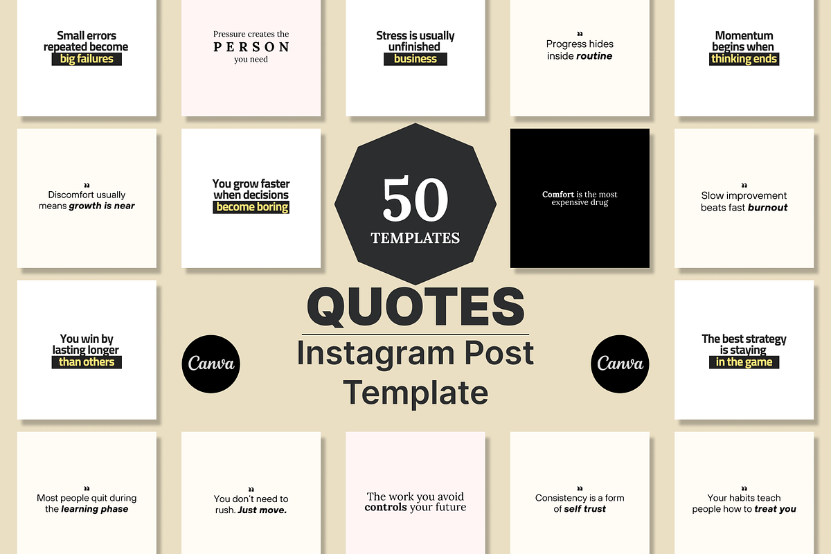 50 INSPIRING MOTIVATIONAL QUOTES, a Social Media Template by RB Boutique (Photo 7 of 10)