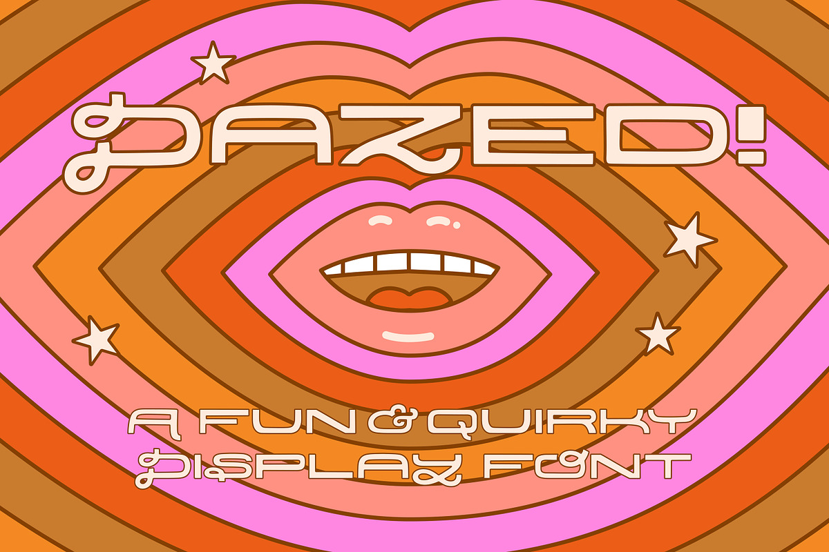 Dazed! A Quirky Retro Font & Extras, a Sans Serif Font by Jaclyn Caris (Photo 1 of 16)