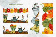 Summer garden watercolor clip art, an Illustration by ARTerria (Thumbnail 5 of 11)