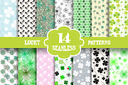 14 Patterns with Fourleaf Clovers, a Pattern Graphic by Sunset&Sea Design (Thumbnail 1 of 5)