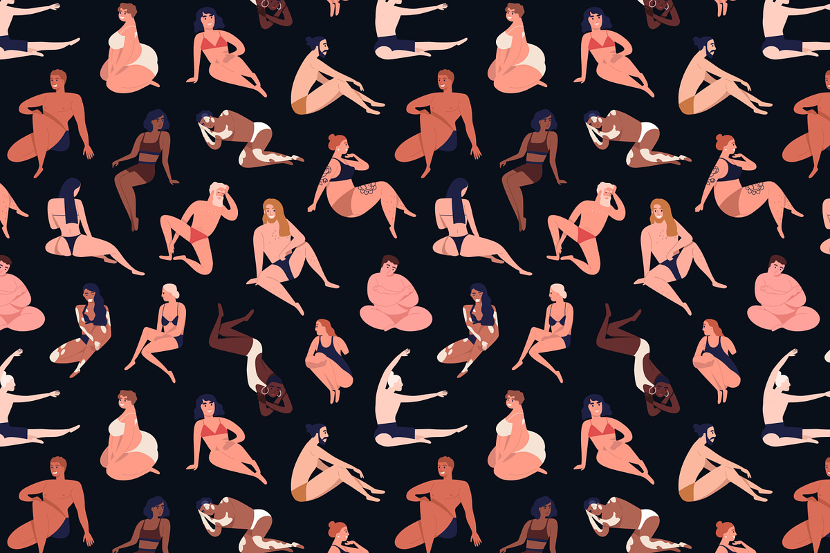 Body diversity seamless patterns, a Pattern Graphic by Good Studio (Photo 2 of 9)