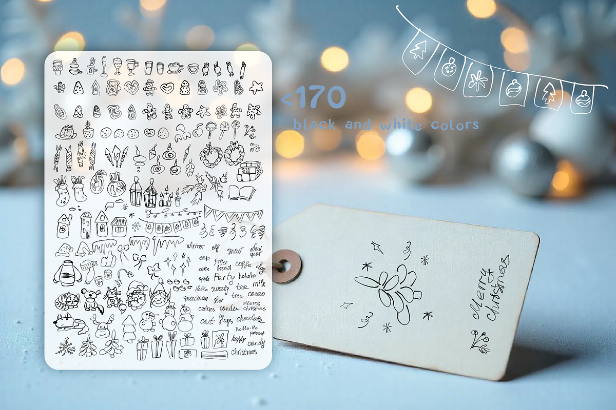170+ Christmas & Winter Doodles, a Seasonal Illustration by lokfrid (Photo 3 of 6)
