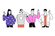 People gesture ok, show thumb up set, a Person Illustration by PaperTrident (Thumbnail 2 of 13)