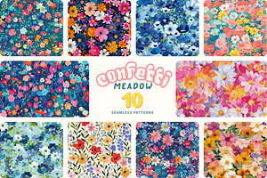 Confetti Meadow Painted Florals