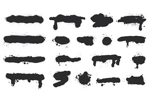 Set of spray stains of different, an Illustration by Tati_Kli