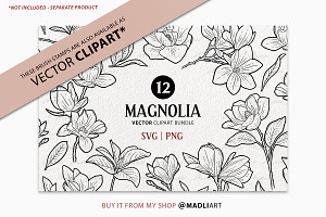 Magnolia Flower Procreate Stamps