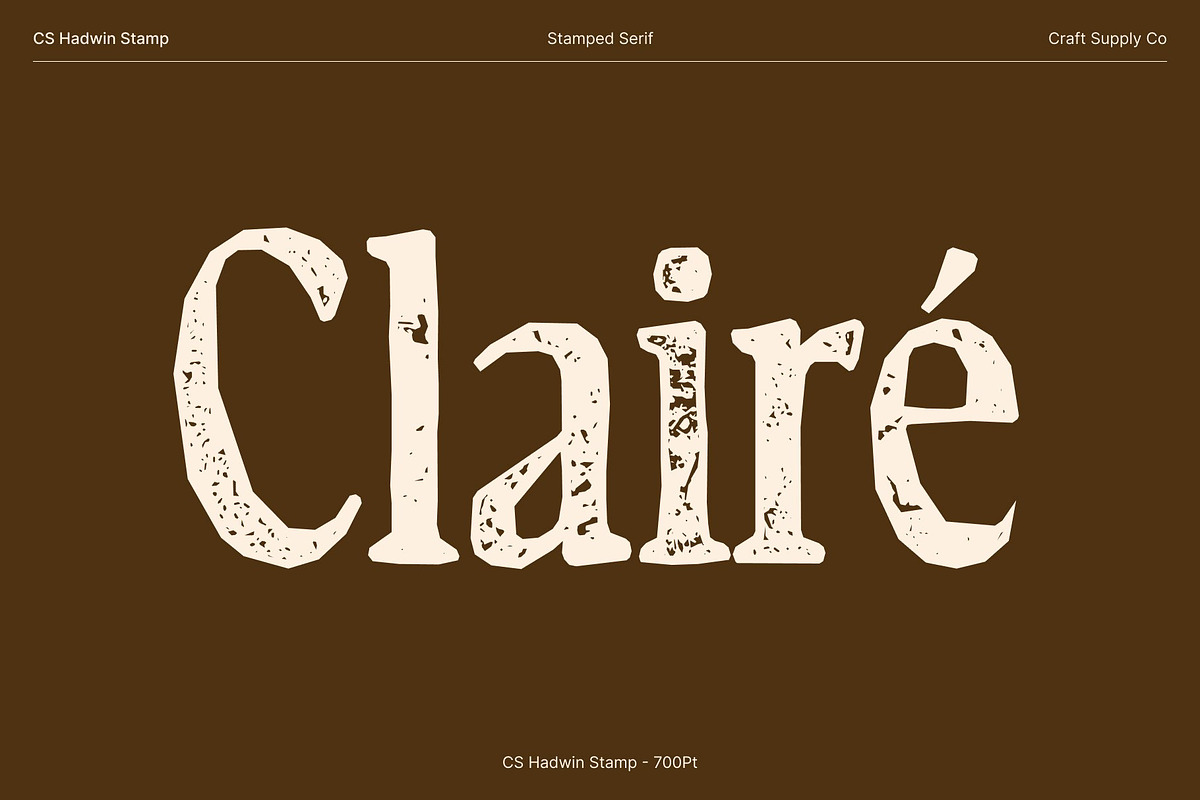 CS Hadwin Stamp, a Serif Font by Craft Supply Co. (Photo 2 of 8)
