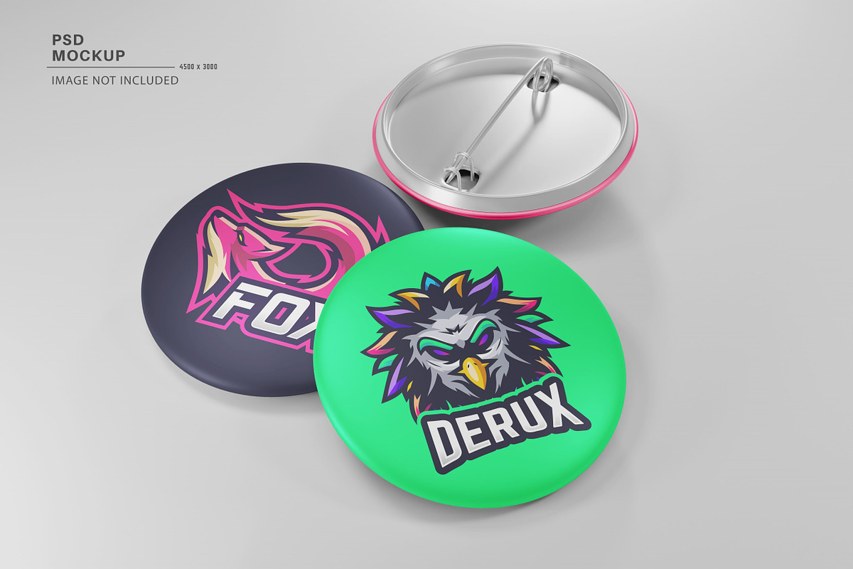 Pin Button Logo Mockup Psd