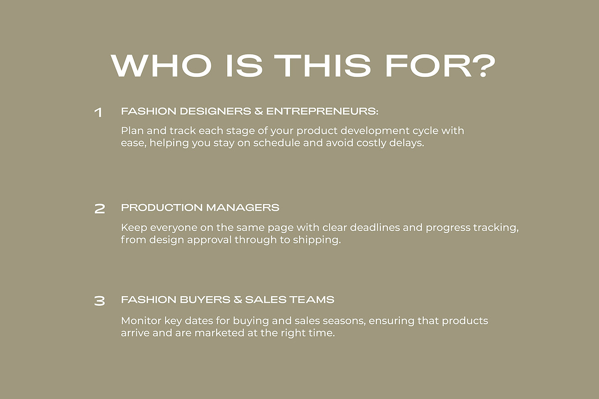 Fashion Critical Path Template preview 2