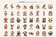 Watercolor Christmas Robin & Pets, an Illustration by Artnoy (Thumbnail 2 of 8)