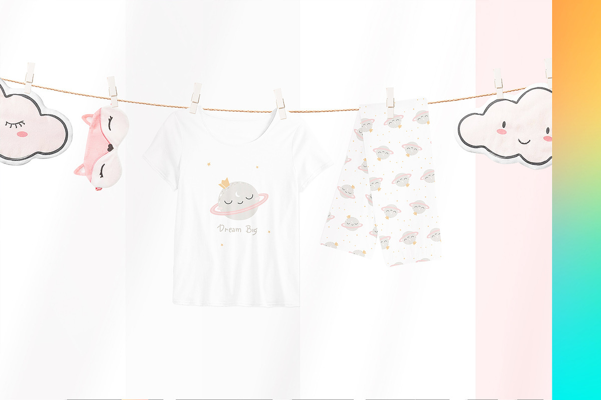 Kids Pyjama 5x Mock-ups, a Shirt Mockup by Mocca Mockups Store (Photo 1 of 6)