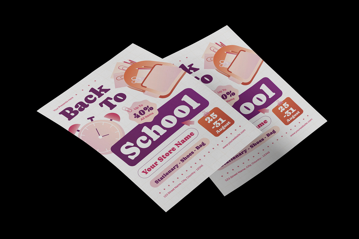 Modern Back to School Flyer preview 3