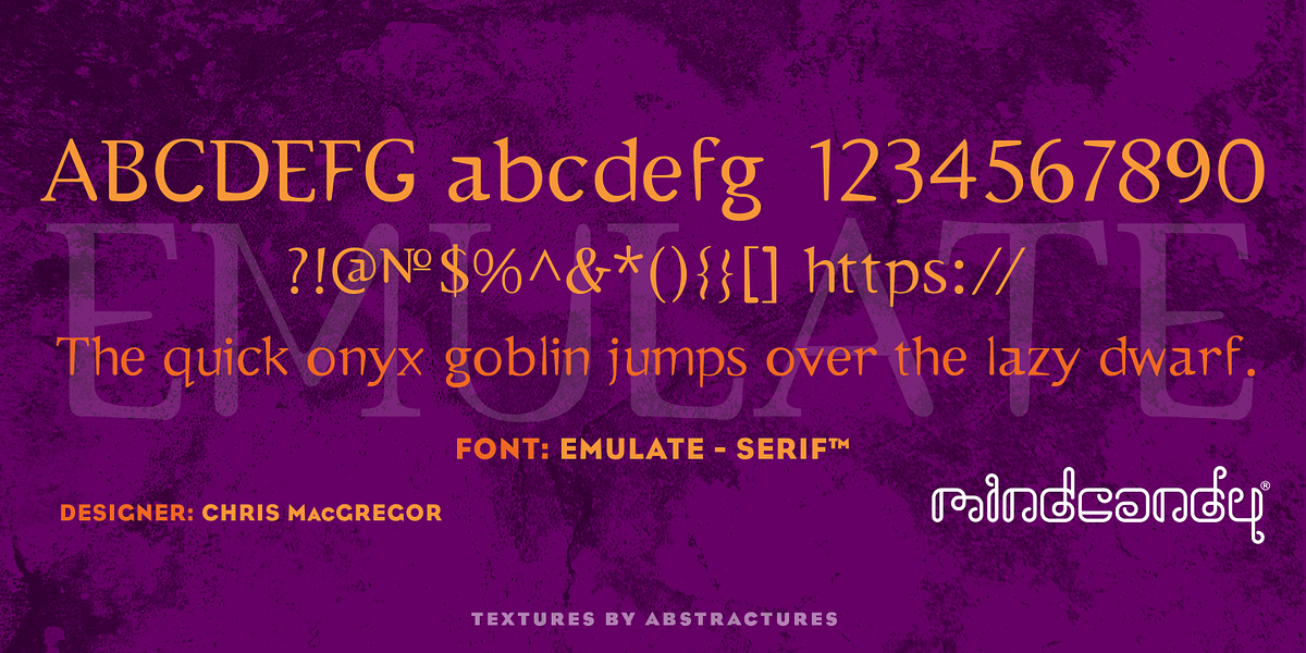 Emulate Serif™, a Serif Font by MINDCANDY (Photo 1 of 4)