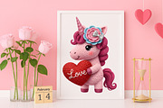 Faux Yarn Valentine Unicorn Png, an Illustration by Canvas Craft (Thumbnail 4 of 6)