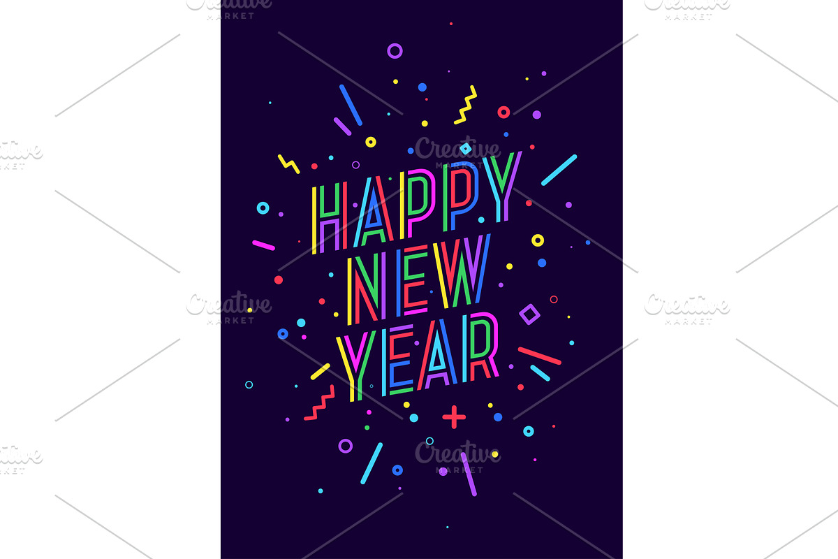 Happy New Year. Greeting card, an Illustration by Foxys Graphic
