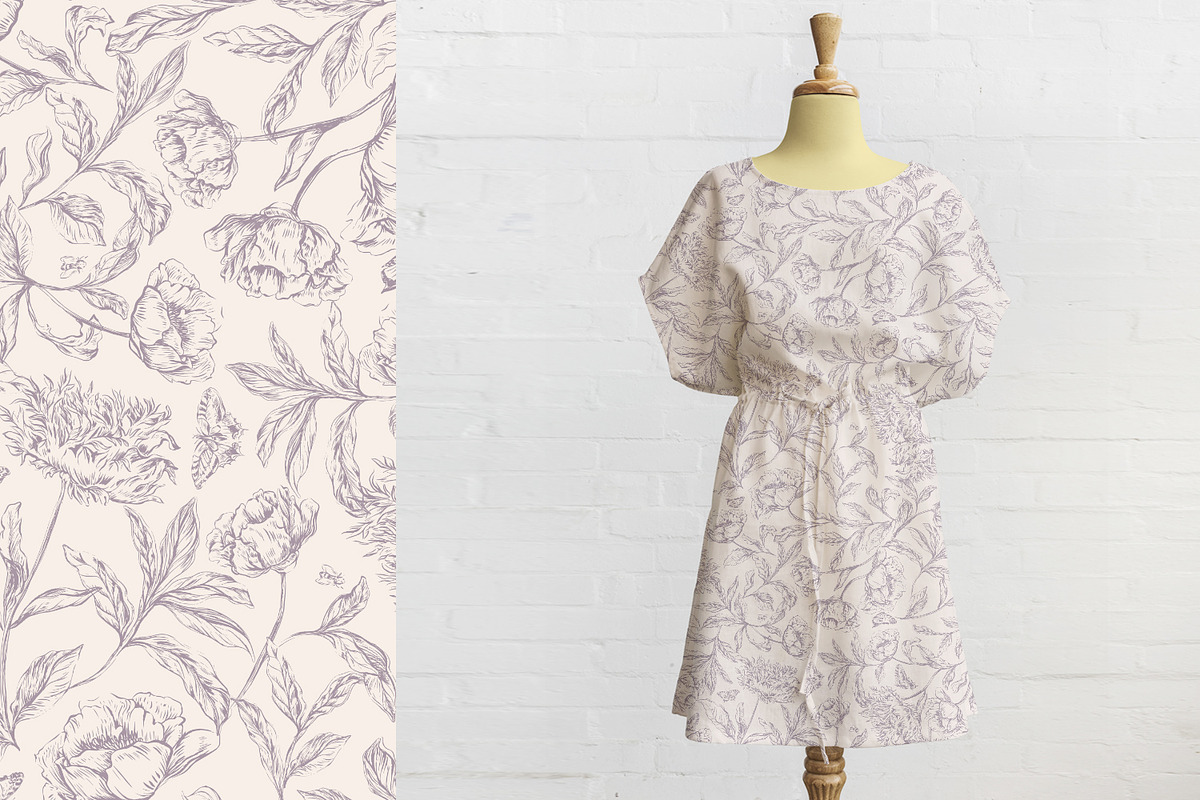 Subtle Hand Drawn Blossom Flowers, a Wallpaper Graphic by MalyskaStudio (Photo 6 of 10)