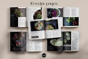 Dark Moody Canva Cookbook Template