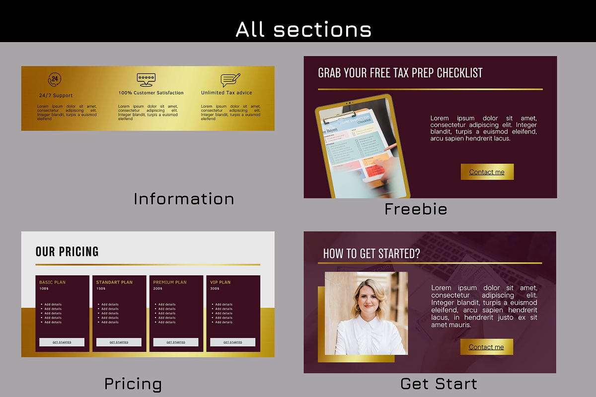 Canva website for Tax Preparer, a Landing Page Template by Amiraliya (Photo 4 of 7)