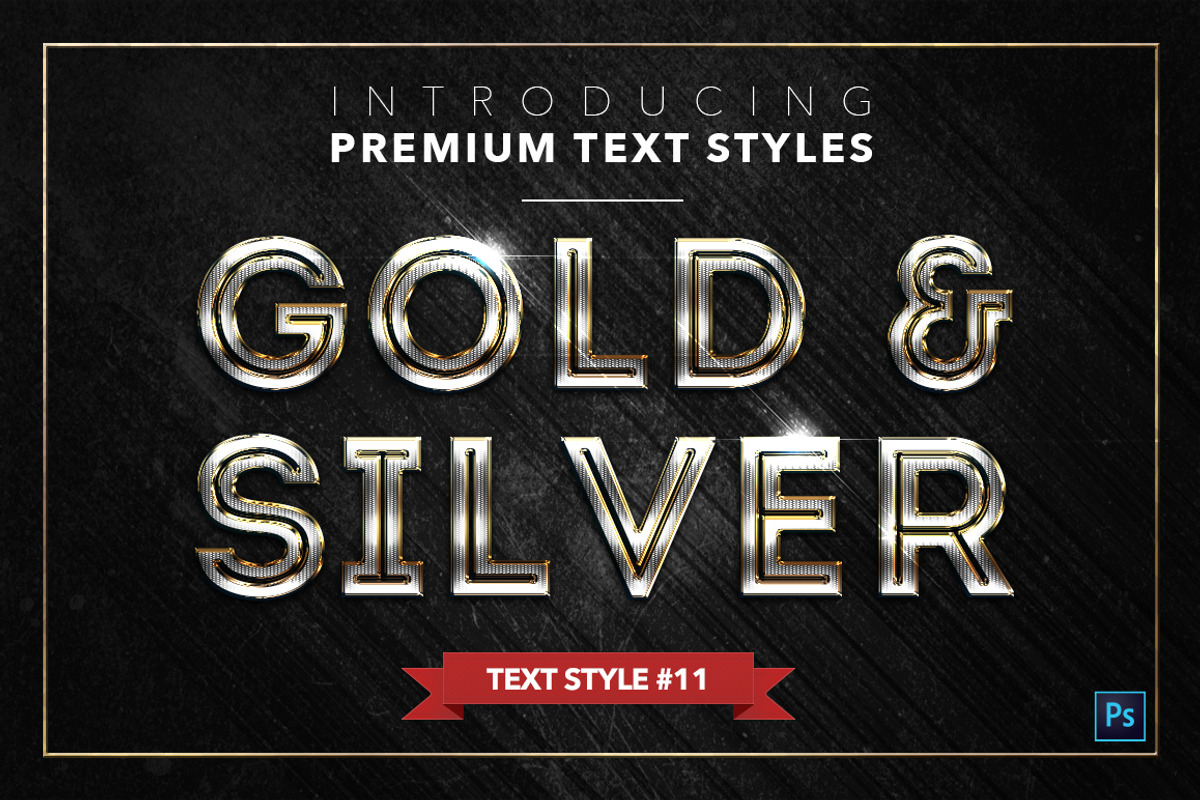 Gold & Silver #2 - 20 Text Styles, a Layer Style Add-On by Jonas Stensgaard (Photo 12 of 23)